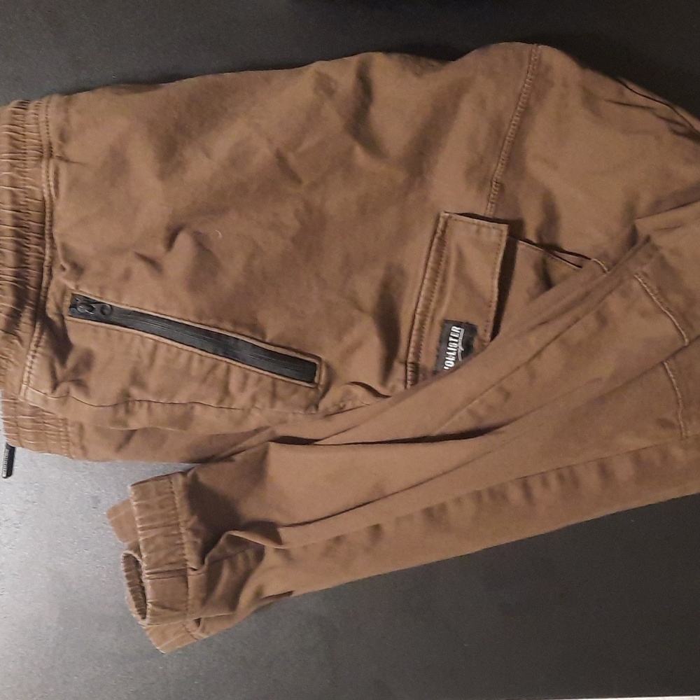 Hollister, Brown Cargo Pants, Medium.